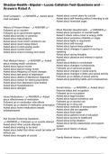 Shadow Health - Bipolar - Lucas Callahan Test Questions and Answers Rated A