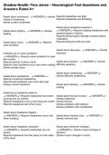 Shadow Health- Tina Jones &ndash; Neurological Test Questions and Answers Rated A&plus;