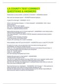 LA COUNTY TEST CORRECT QUESTIONS & ANSWERS