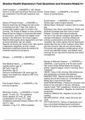 Shadow Health Depression Test Questions and Answers Rated A&plus;