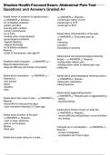 Shadow Health-Focused Exam&colon; Abdominal Pain Test Questions and Answers Graded A&plus;