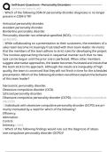 Self-Exam Questions - Personality Disorders Exam Questions and Answers 100&percnt; Pass &vert; Verified and Updated 