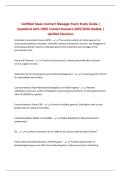 Certified Texas Contract Manager Exam Study Guide &vert; Questions with 100&percnt; Correct Answers 2025&sol;2026 Update &vert; Verified Solutions
