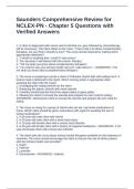 Saunders Comprehensive Review for NCLEX-PN - Chapter 5 Questions with  Verified Answers