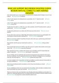 BASIC LIFE SUPPORT &lpar;BLS&rpar; REVIEW &lpar;MULTIPLE CHOICE REVIEW&rpar; WITH ALL CORRECT & 100&percnt; VERIFIED ANSWERS