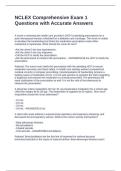 NCLEX Comprehensive Exam 1 Questions with Accurate Answers