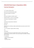 NSG420 Peds Exam 2 Questions With Correct Answers