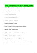 API 570 Certification Data Sheets&comma; Codes