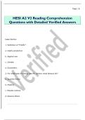 HESI A2 V2 Reading Comprehension  Questions with Detailed Verified Answers