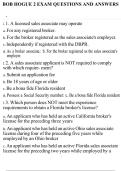 BOB HOGUE 2 EXAM QUESTIONS AND ANSWERS  &bull;&Tab;