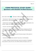 ICEMA PROTOCOL STUDY GUIDE  Questions with Detailed Verified Answers 
