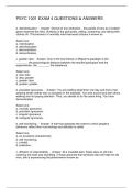 PSYC 1001 EXAM 4 QUESTIONS & ANSWERS