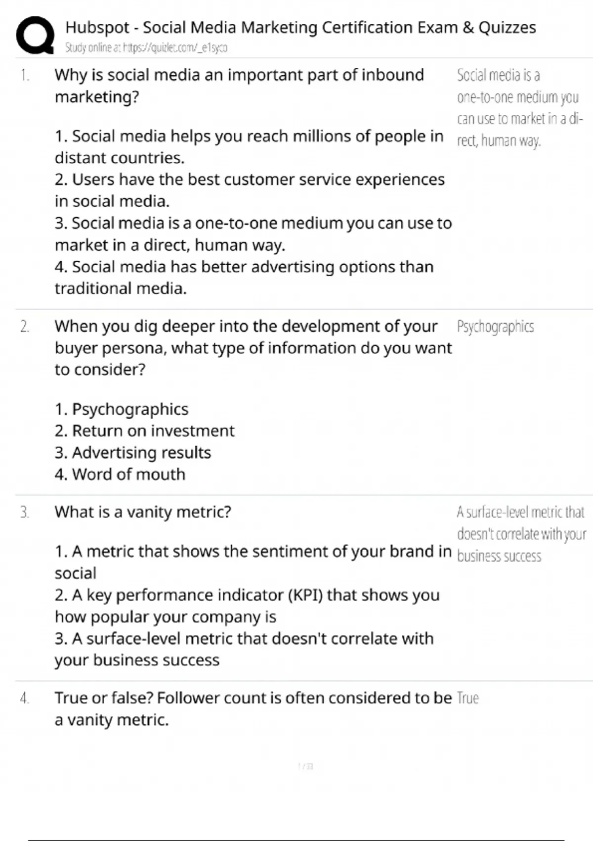 HubSpot Social Media Marketing Certification / Exam &amp; Quiz Prep / 2026 ...