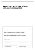 HR MIDTERM - BU354 EXAM &lpar;ACTUAL&rpar; WITH COMPLETE SOLUTIONS&period;
