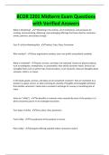 BCOR 2201 Midterm Exam Questions with Verified Answers
