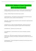 BCOR 2201 Midterm Exam Questions with Verified Answers
