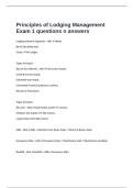  Principles of Lodging Management Exam 1 questions n answers