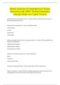 Dental Anatomy &lpar;Comprehensive&rpar; Exam&sol; Questions with 100&percnt; Verified Solutions&sol; Already Grade A&plus;&sol; Latest Version