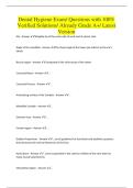 Dental Hygiene Exam&sol; Questions with 100&percnt; Verified Solutions&sol; Already Grade A&plus;&sol; Latest Version