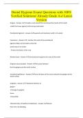 Dental Hygiene Exam&sol; Questions with 100&percnt; Verified Solutions&sol; Already Grade A&plus;&sol; Latest Version