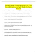 Dental Hygiene Exam&sol; Questions with 100&percnt; Verified Solutions&sol; Already Grade A&plus;&sol; Latest Version