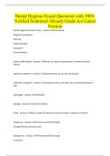 Dental Hygiene Exam&sol; Questions with 100&percnt; Verified Solutions&sol; Already Grade A&plus;&sol; Latest Version
