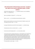 NFSC 303 Nutrition & Physical Fitness Final Exam &vert; Questions with 100&percnt; Correct Answers 2025&sol;2026 Update &vert; Verified solutions