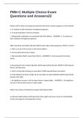 PMH-C Multiple Choice Exam Questions and Answers