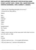 PEER SUPPORT SPECIALIST CERTIFICATION EXAM STUDY &lpar;LATEST 2025 &sol; 2026&rpar;&colon; 190&plus; QUESTIONS AND VERIFIED ANSWERS &vert; 100&percnt; CORRECT &vert; GRADA&plus;
