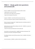 PMH-C &ndash; Study guide test questions and answers