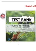 Test Bank for Campbell Biology&colon; Concepts & Connections &lpar;10th Edition&rpar; by Taylor &ndash; Chapters 1 to 38 &lpar;Complete & Verified&rpar;
