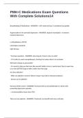 PMH-C Medications Exam Questions With Complete Solutions