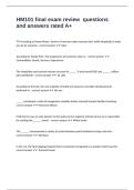 HM101 final exam review  questions and answers rated A&plus;