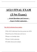 ACLS Final Exam 1&ndash;3 &lpar;2025&rpar; &vert; Actual Questions & Verified Answers &vert; AHA Guidelines &vert; Expert Rationales &vert; Instant PDF