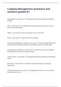 Lodging Management questions and answers graded A&plus;