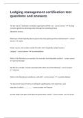 Lodging management certification test questions and answers