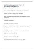 Lodging Management Exam -1 questions fully solved
