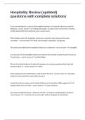 Hospitality Review &lpar;updated&rpar; questions with complete solutions-