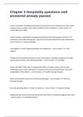 Chapter 3 Hospitality questions well answered already passed