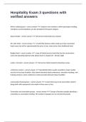 Hospitality Exam 3 questions with verified answers