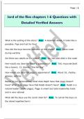 Lord of the Flies Chapters 1 -4 Questions with  Detailed Verified Answers