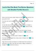 Lord of the Flies Book Test Review Questions  with Detailed Verified Answers