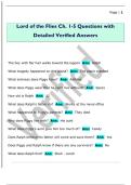 Lord of the Flies Ch&period; 1-5 Questions with  Detailed Verified Answers 