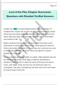 Lord of the Flies Chapter Summaries  Questions with Detailed Verified Answers 
