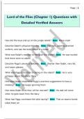 Lord of the Flies &lpar;Chapter 1&rpar; Questions with  Detailed Verified Answers