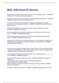 BIOL 2402 Exam &num;1 Review Questions With 100&percnt; Correct Answers&period;