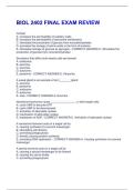BIOL 2402 FINAL EXAM REVIEW QUESTIONS & ANSWERS VERIFIED 100&percnt; CORRECT&excl;&excl;