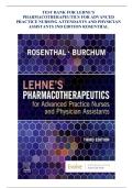 LEHNE&rsquo;S PHARMACOTHERAPEUTICS FOR ADVANCED PRACTICE NURSES AND PHYSICIAN ASSISTANTS 2ND EDITION ROSENTHAL TEST BANK&period;pdf