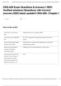 CRIS 605 Exam Questions & Answers &vert; 100&percnt; Verified solutions &vert;Questions with Correct Answers 2025 latest update&excl;&excl; CRIS 605- Chapter 1