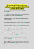 Psychology 1000 Chapter 2 Exam  UPDATED ACTUAL QUESTIONS AND  CORRECT ANSWERS